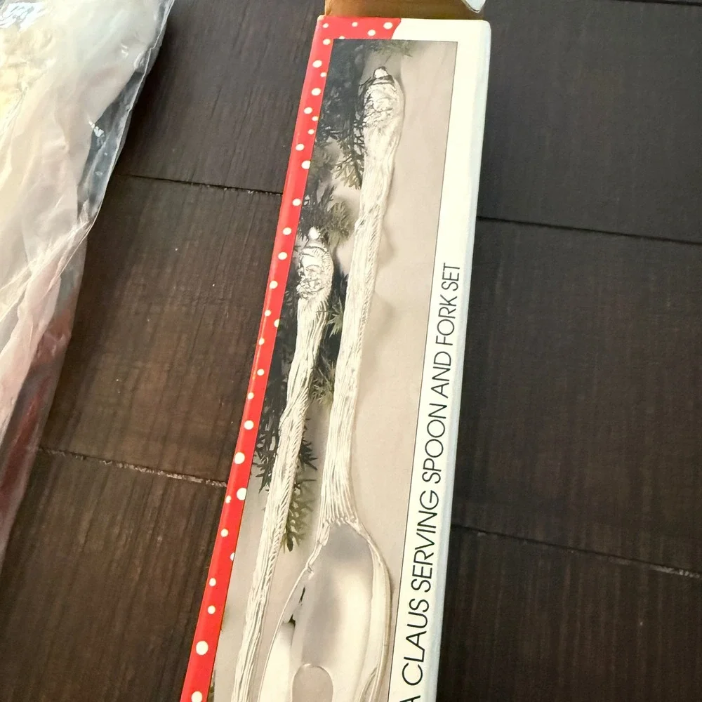 International Silver Co Serving Set Silverplated Santa Claus Holiday Vintage